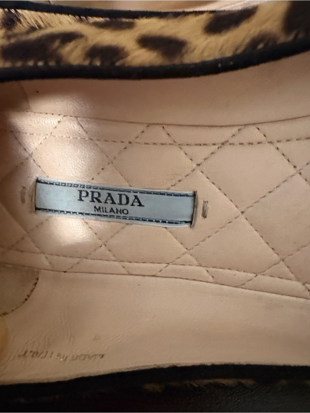 Prada calf-skin loafers in a bold leopard print- Tan and Black 8.5 ~ Authentic - Picture 10 of 16